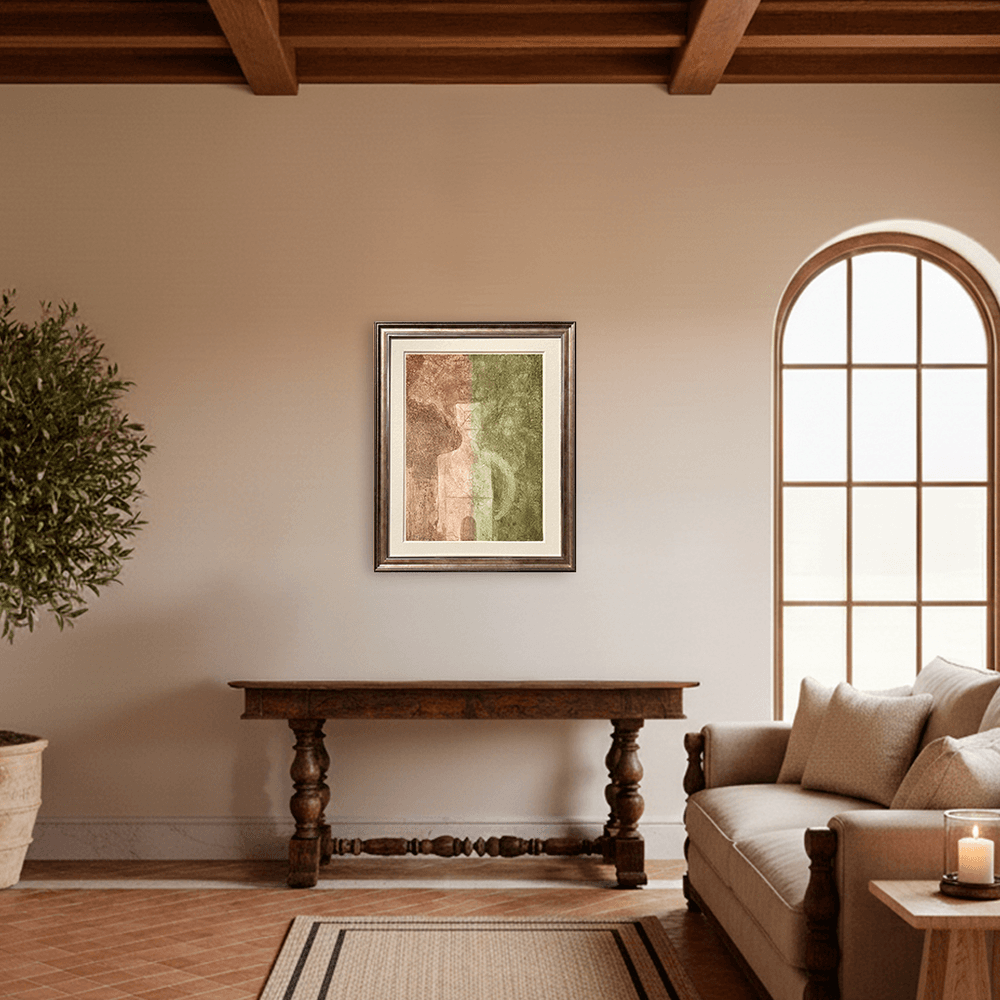 Figura sobre fondo Rosa y Verde 8